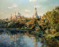 Torzhok Town St Boris And Glebs Monastery - Oil On Canvas Paintings - By Artemis Artists Association, Impressionism Painting Artist