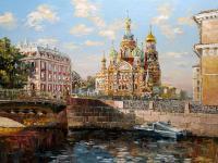 St-Petersburg The View From The Moika River - Oil On Canvas Paintings - By Artemis Artists Association, Impressionism Painting Artist