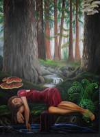 Dreaming Of Muir Woods - Oil On Canvas Paintings - By Sabrina Michaels, Surreal Figurative Painting Artist