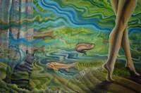 Dizzy River - Oil On Canvas Paintings - By Sabrina Michaels, Surreal Painting Artist