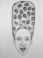 Afro Man - Acryliccollage Mixed Media - By Laura Bailey, Contemporary Mixed Media Artist