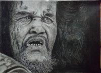 Age - Charcoal On Paper Drawings - By Sanjib Bose, Sketch Drawing Artist