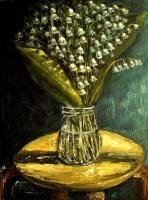 Lily Of The Valley Oil Painting - Oil Canvas Paintings - By Natalja Picugina, Impressionism Painting Artist