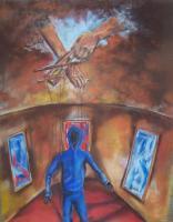 The Watchman - The Hands Of The Narrator - Pastel On Paper