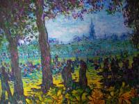 Park In Edinburgh - Acrylic Paintings - By Ivan Chmelo, Impressionism Painting Artist