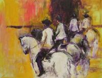 Riders - Acrylic Paintings - By Ivan Chmelo, Impressionism Painting Artist