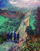 Up The Hill - Acrylic Paintings - By Ivan Chmelo, Impressionism Painting Artist