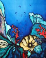 Oxygene II - Silk Painting Other - By Ursula Schroter, Dyes On Silk Other Artist