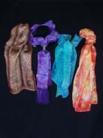 Oblong Scarves - Silk Painting Other - By Ursula Schroter, Dyes On Silk Other Artist