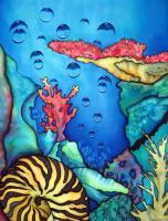 Oxygene V - Silk Painting Other - By Ursula Schroter, Dyes On Silk Other Artist