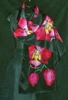 Orchids - Silk Painting Other - By Ursula Schroter, Dyes On Silk Other Artist