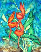Under Cover - Silk Painting Paintings - By Ursula Schroter, Dyes On Silk Painting Artist