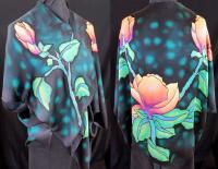 Small Jacket - Magnolia - Silk Painting Other - By Ursula Schroter, Dyes On Silk Other Artist