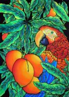 Animals - Tropical Parrot - Silk Painting