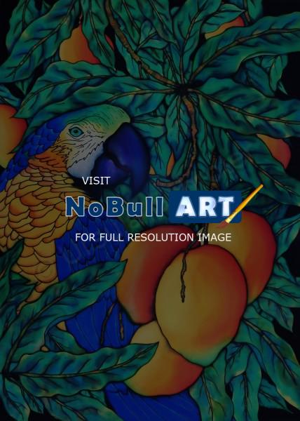 Animals - Tropical Parrot II - Silk Painting