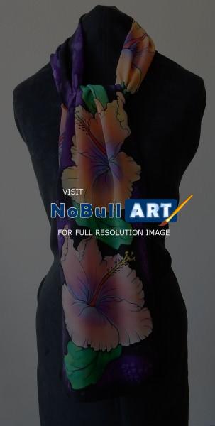 Scarves - Hibiscus Flowers - Silk Painting