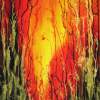 On Fire - Silk Painting Mixed Media - By Ursula Schroter, Silk Paint On Silk Mixed Media Artist
