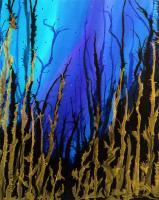 Moonlight Glow - Silk Painting Mixed Media - By Ursula Schroter, Dyes On Silk Mixed Media Artist