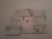 Farm House - Pencils Drawings - By Tabitha Lagodzinski, Black And White Drawing Artist