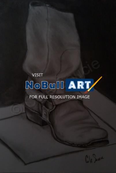 Drawings - Old Boot 1 - Charcoal