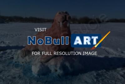 Sculptures - Walrus - Snow And Paint