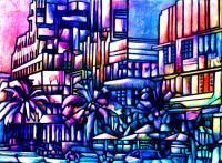 Ocean Drive - Mixed Paintings - By Giuliano Cavallo, Abstract Diffusion Painting Artist