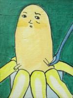 Banana 03-Dont - Watercolor On Plywood Paintings - By Louise Hung, Caricature Painting Artist