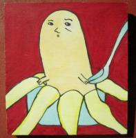 Banana 04-Dont - Watercolor On Plywood Paintings - By Louise Hung, Caricature Painting Artist