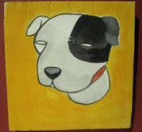 Dog 01 - Watercolor On Plywood Paintings - By Louise Hung, Caricature Painting Artist