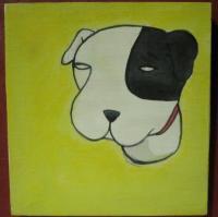 Dog 06 - Watercolor On Plywood Paintings - By Louise Hung, Caricature Painting Artist
