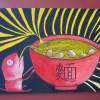 Noodle - Watercolor On Plywood Paintings - By Louise Hung, Caricature Painting Artist