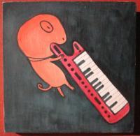 Music - Music 01 - Watercolor On Plywood
