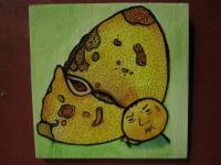 Mushroom Man 02 - Watercolor On Plywood Paintings - By Louise Hung, Caricature Painting Artist