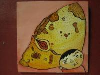 Mushroom Man 04 - Watercolor On Plywood Paintings - By Louise Hung, Caricature Painting Artist