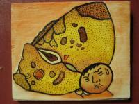 Mushroom Man - Mushroom Man 06 - Watercolor On Plywood