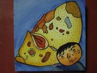 Mushroom Man 07 - Watercolor On Plywood Paintings - By Louise Hung, Caricature Painting Artist