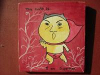 The Truth Is 04 - Watercolor On Plywood Paintings - By Louise Hung, Caricature Painting Artist
