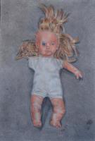 Broken Doll - Colored Pencil Drawings - By Joanna Gates, Realism Drawing Artist