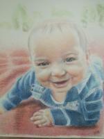 Baby Isaac - Colored Pencil Drawings - By Joanna Gates, Realism Drawing Artist