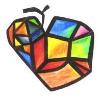Flying Apple - Pen Paper Colors Paintings - By Jorge Alberto Medina Rosas, Abstract Art Painting Artist