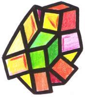 Color Humancube - Pen Paper Colors Paintings - By Jorge Alberto Medina Rosas, Abstract Art Painting Artist