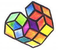 Ufo Cubes - Pen Paper Colors Paintings - By Jorge Alberto Medina Rosas, Abstract Art Painting Artist