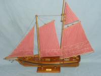 Model Ship Of The America Scooner - Medium Woodwork - By Louis Nanette, Hand Crafted Model Ships Woodwork Artist
