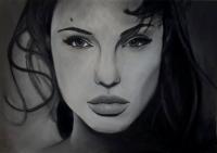 Angelina Jolie - Pastel Drawings - By Wendy Jones, Realism Drawing Artist