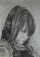 Lil - Charcoal Drawings - By Wendy Jones, Realism Drawing Artist