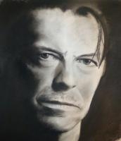 David Bowie - Charcoal Drawings - By Wendy Jones, Realism Drawing Artist