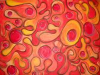 Red Orange - Acrylic Paintings - By Michelle Murphy, Abstract Painting Artist