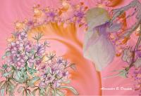 Spring Pink - Drawing  Fractal Mixed Media - By Alexander Drumm, Flowers Mixed Media Artist