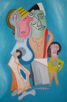 Family - Oil On Canvas Paintings - By Daniel Burtea, Abstract Painting Artist