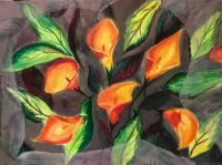 Calla Lilies - Watercolor Paintings - By Artistry By Ajanta, Flowers Painting Artist